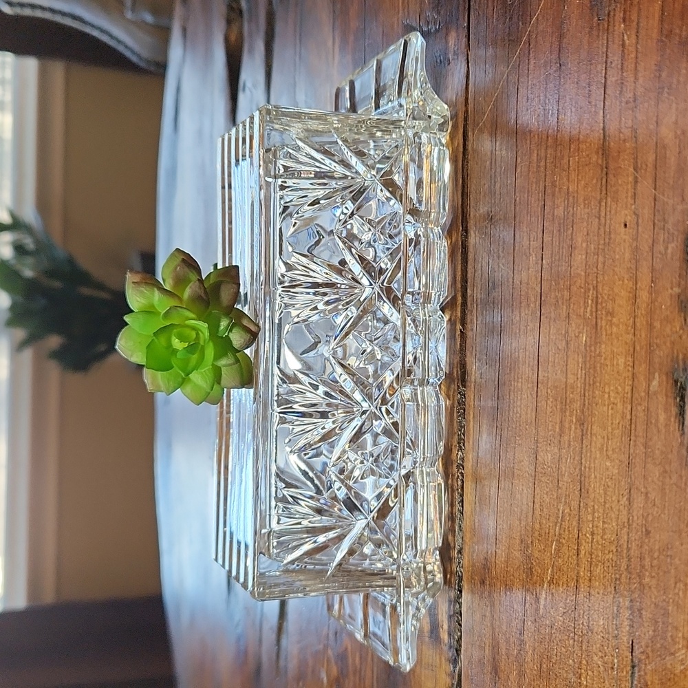Vintage Glass Covered Butter Dish